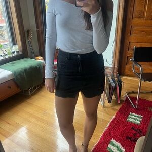 Black Denim Skirt